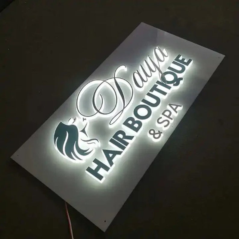 Custom Backlit Sign Backlit Business Sign Laser cut Sign Metal Sign Outdoor Business Sign Wall Logo Sign 3D Logo Custom Sign 画像 3