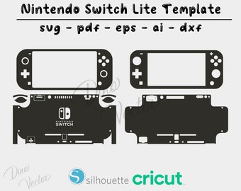 Ns Switch lite - Vector Cut File - Cricut Vector Cut File - Wrap Template - Silhouette - Cameo - SVG - PDF - Dxf - Eps