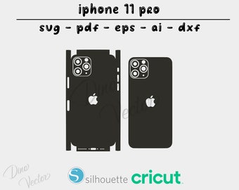 Apple iPhone 11 pro skin template - Cricut Vector Cut File - Wrap Template - Silhouette - Cameo - SVG - PDF - Dxf - Eps