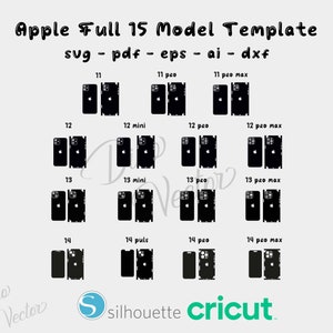Apple iPhone skin template - Cricut Vector Cut File - Wrap Template - Silhouette - Cameo - SVG - PDF - Dxf - Eps