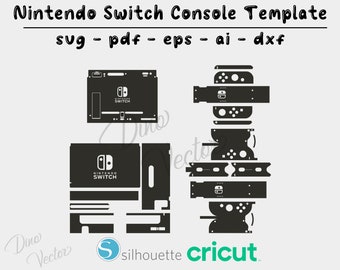 Ns Switch Console - Vector Cut File - Cricut Vector Cut File - Wrap Template - Silhouette - Cameo - SVG - PDF - Dxf - Eps