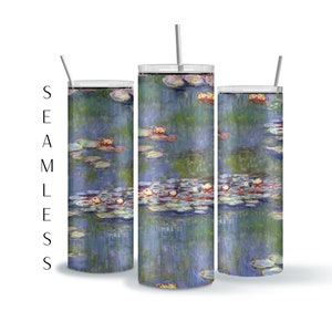 Famous Painting tumbler sublimation, Seamless design, 20oz skinny , Famous Art tumbler wrap template, Commercial use