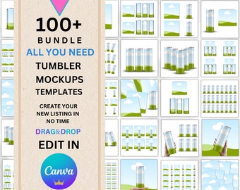 100+ Canva Tumbler Mockups, Etsy Digital Product Template, Digital Listing Mockups, Etsy shop Templates, Etsy Templates Bundle,Mockup Bundle