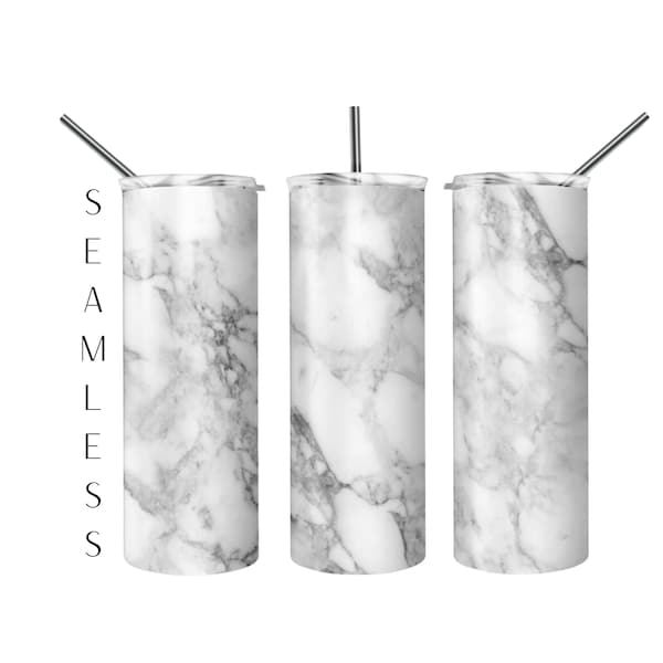 White Marble Tumbler, Gray Marble tumbler designs, Marble seamless skinny tumbler sublimation, White stone wrap PNG 20oz