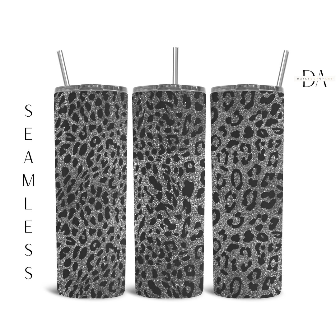 Silver Tumbler Design Cheetah Tumbler Seamless Leopard Etsy