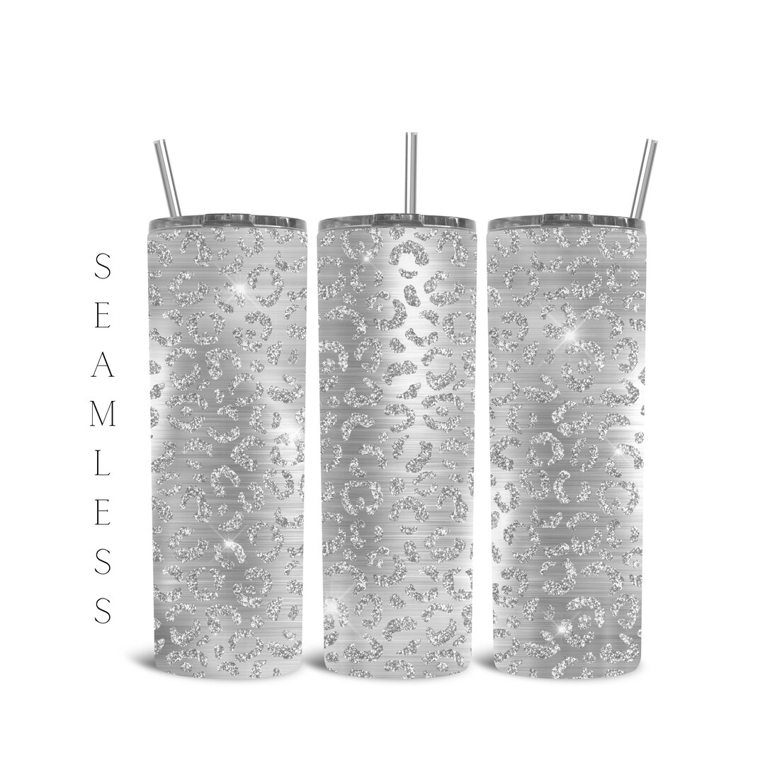 Silver Tumbler Design Cheetah Tumbler Seamless Leopard Etsy