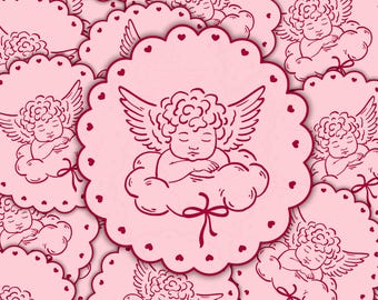 Angel Coquette Sticker | Pink Waterproof Vinyl Decal