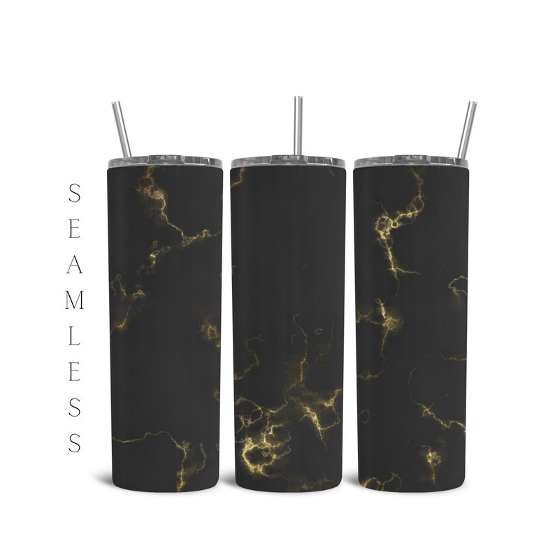 Black Marble Tumbler Gold Black Marble Tumbler Designs Etsy
