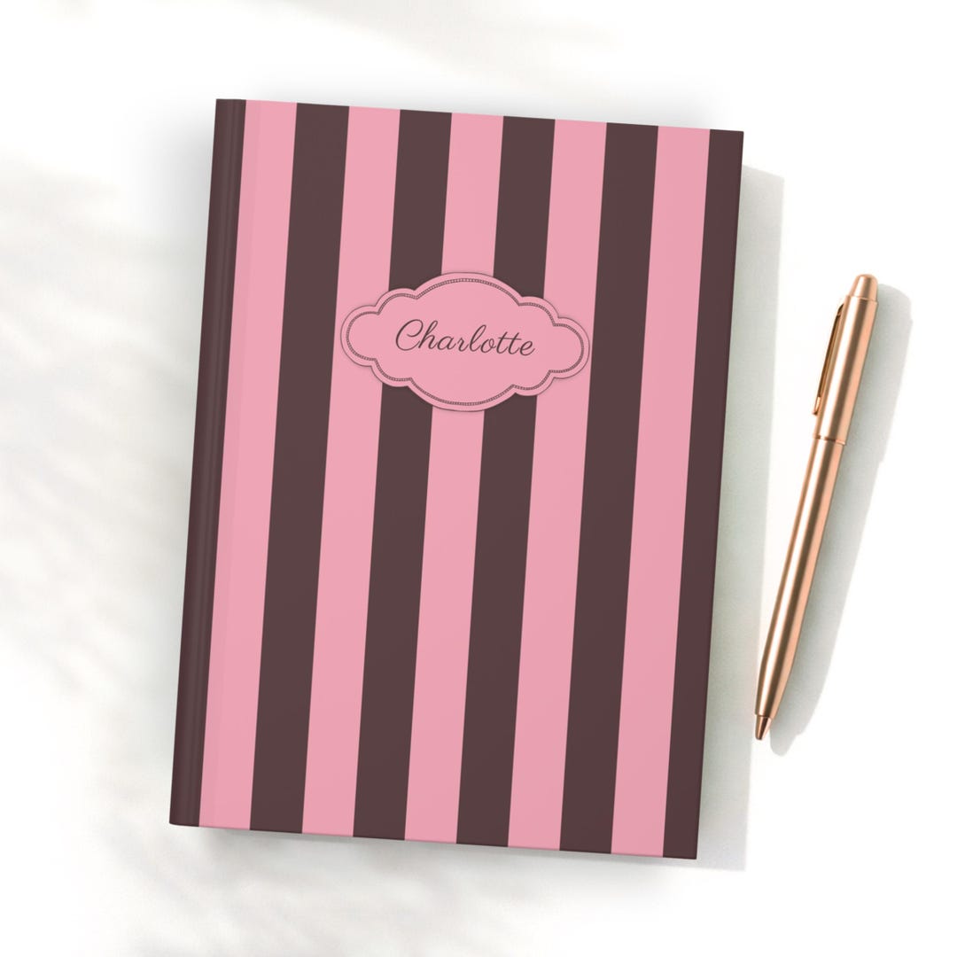 Striped Journal, Personal Customized Diary, Gift for Writers, Planner ...
