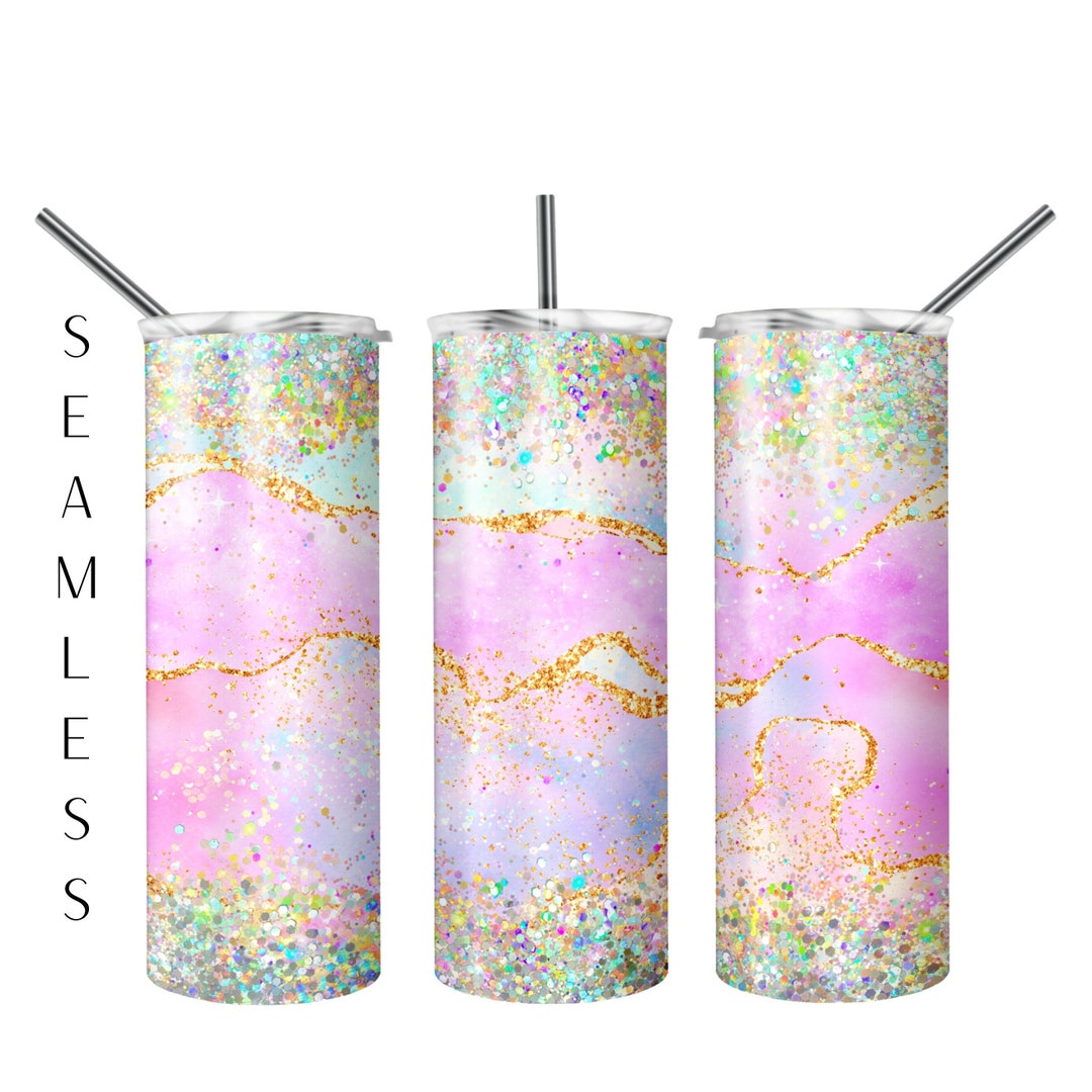 Holographic Glitter Tumbler, Light Glitter Tumbler Designs Wrap PNG