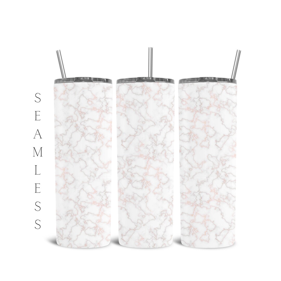 White Marble Seamless Tumbler Design, Rose Gold Tumblers Designs, Gray