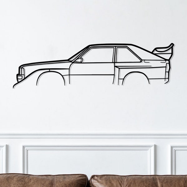 100% Hecho en Alemania - Arte de pared de silueta de metal de coche deportivo, decoración de pared, arte de pared de metal, arte de coche, Wanddeko, cartel de pared de garaje S1 Classic Rally