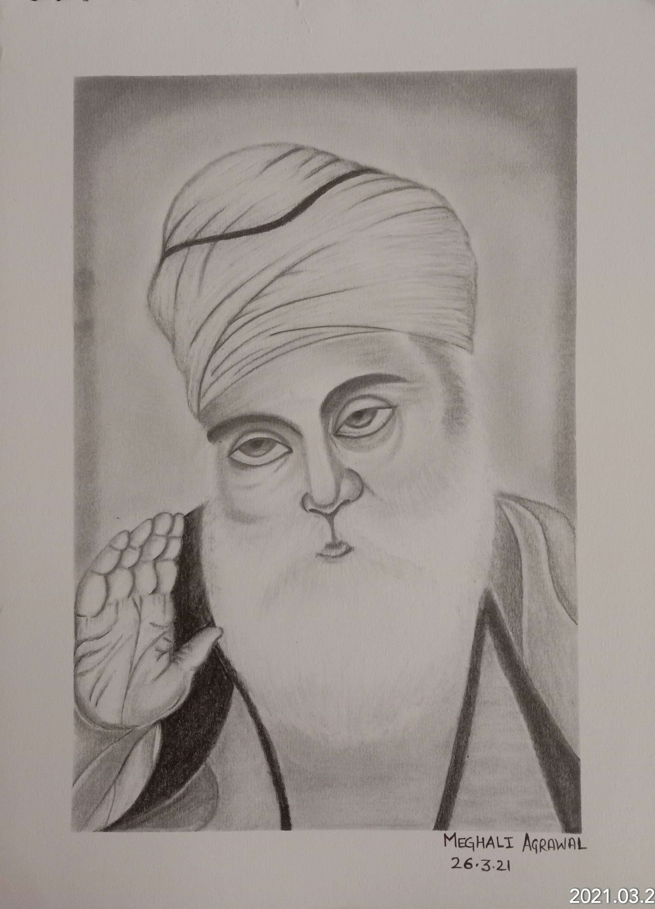 Guru Nanak Dev Ji Line Drawing | Guru Nanak Dev Ji Line Art