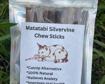 Matatabi Cat Chew Sticks - All Natural Catnip Alternative | Silvervine Cat Toys | Cat Treat | Cat Lover Present | Toy for Cat | Silver Vine