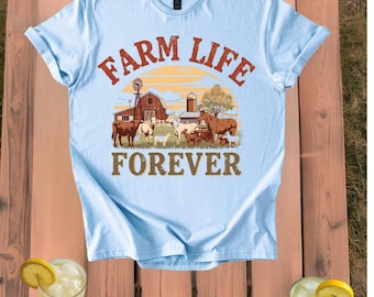 Farm Life Forever Unisex T-Shirt, Horse Lover Tee, Equestrian Graphic Shirt, Country Style Top, Rural Life