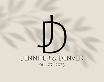 Custom Wedding Logo and Monogram Design, Initials Logo, Couple Logo, Modern Wedding Logo, Personalized Stationary, Initial Couples Logo