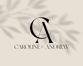 Custom Wedding Monogram Logo Design: Modern Couple Initials (digital ...