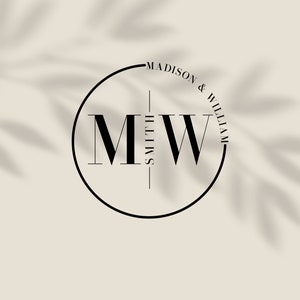 May include: A black and white monogram logo with the initials "MW" in a circle. The text "MADISON & WILLIAM SMITH" is written around the circle.