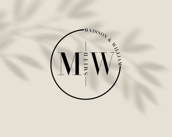 Custom Wedding Logo Design: Modern Couple Monogram (Digital Download)