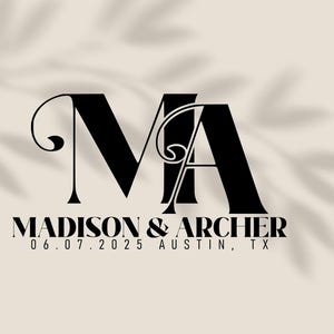 Wedding Logo Monogram Design, Custom Monogram, Custom Logo, Couple Initials Logo, Modern Wedding Logo, Personalized Stationary, Initial Logo