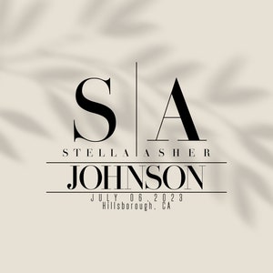 Personalized Wedding Logo Design: Modern Couple Monogram (Digital Download)