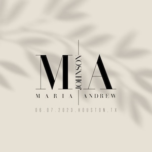 Personalized Wedding Logo Design: Modern Couple Monogram (Digital Download)