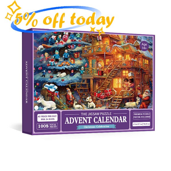 Christmas Advent Calendar Jigsaw Puzzle Etsy