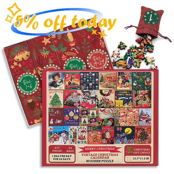 Christmas Advent Calendar Jigsaw Puzzle Etsy