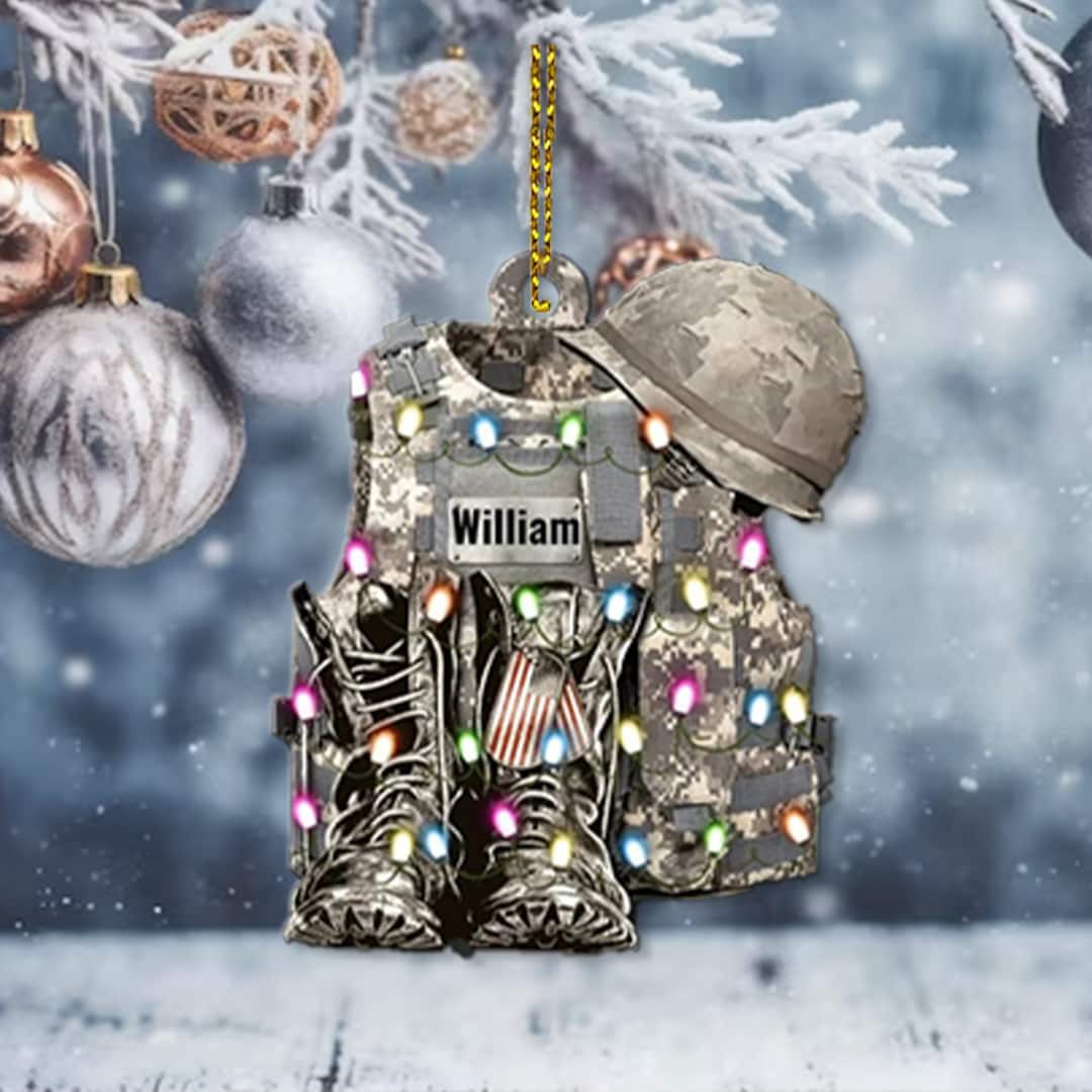 Military Uniform Boots & Hat Personalized Flat Acrylic Etsy