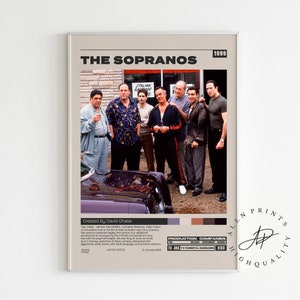 The Sopranos, David Chase, Minimalist Tv Series, Vintage Retro Art Print, Wall Art Print, Mid century modern, Tv Series Poster, Home Decor