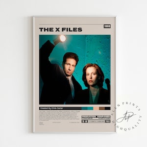 THE X-FILES, Chris Carter, Minimalist Tv Series, Vintage Retro Art Print, Wall Art Print, Mid century modern, Tv Series Poster,Custom Poster