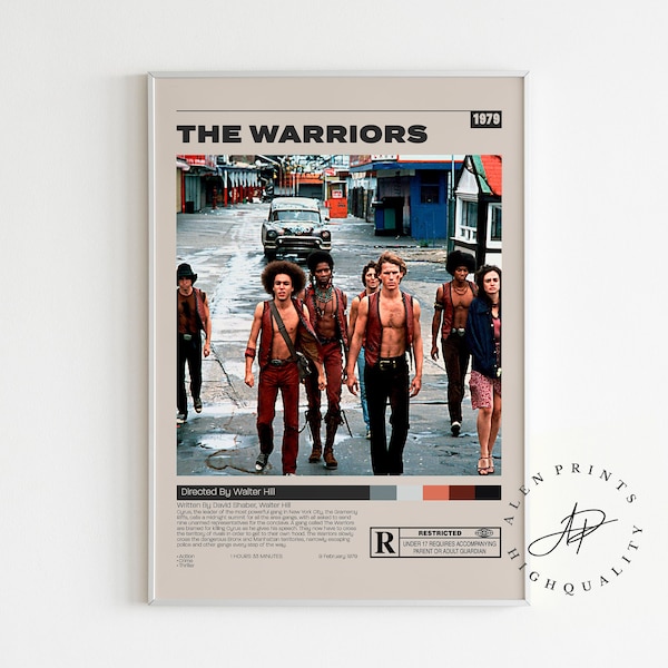 The Warriors Poster, Walter Hill, Minimalist Movie Poster, Vintage Retro Art Print, Wall Art Print, Mid century modern, Home Decor
