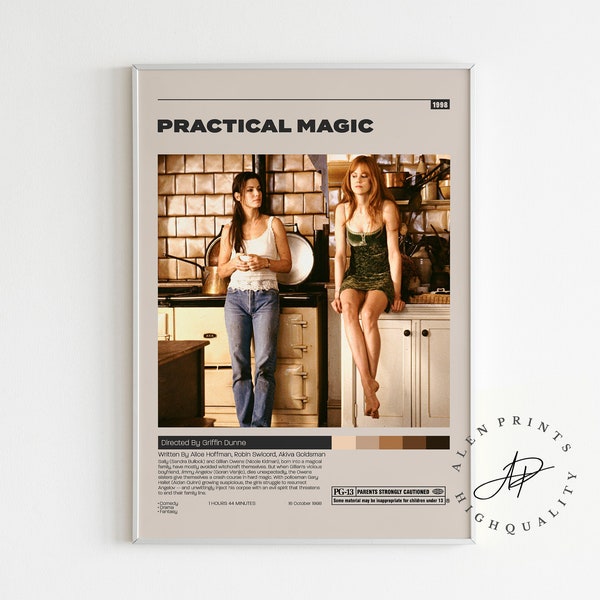 Practical Magic, Griffin Dunne, Minimalist Movie Poster, Vintage Retro Art Print, Wall Art Print, Mid century modern, Film Poster