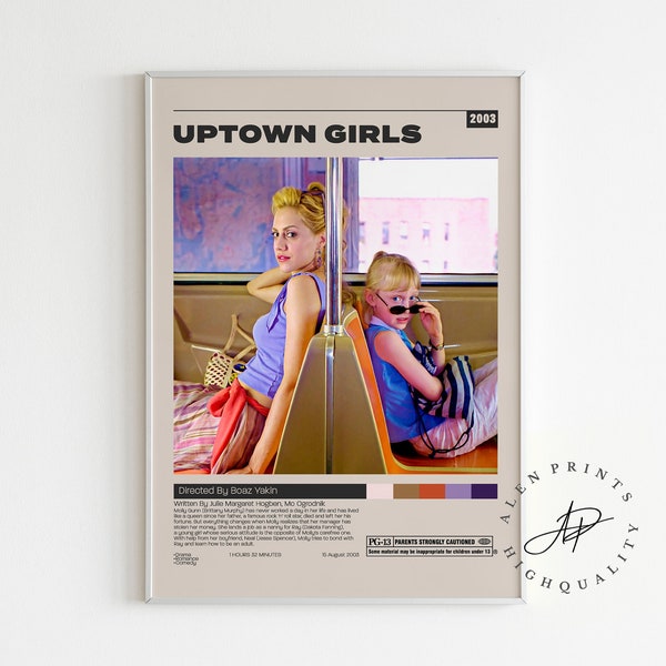 Uptown Girls Poster, Boaz Yakin, Minimalist Movie Poster, Vintage Retro Art Print, Wall Art Print, Mid century modern, Home Decor