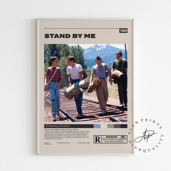 Stand by Me Poster, Rob Reiner, Minimalist Movie Poster, Vintage Retro Art Print, Wall Art Print, Mid century modern, Home Decor