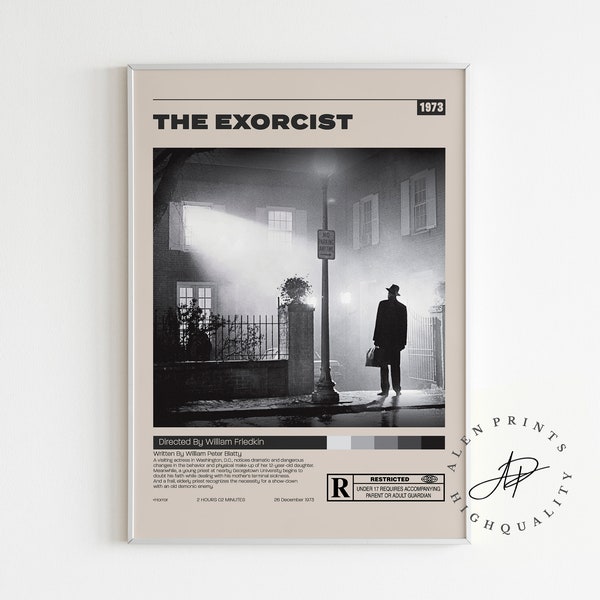 The Exorcist, William Friedkin, Minimalist Movie Poster, Vintage Retro Art Print, Wall Art Print, Mid century modern, Home Decor