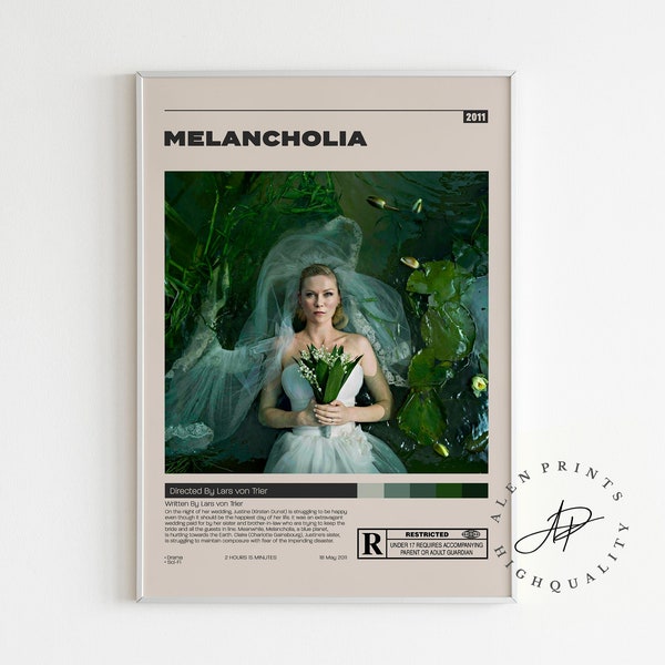 Melancholia Poster, Lars von Trier, Minimalist Movie Poster, Vintage Retro Art Print, Wall Art Print, Home decor, Mid century modern