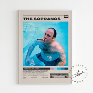 The Sopranos, David Chase, Minimalist Tv Series, Vintage Retro Art Print, Wall Art Print, Mid century modern, Tv Series Poster, Home Decor