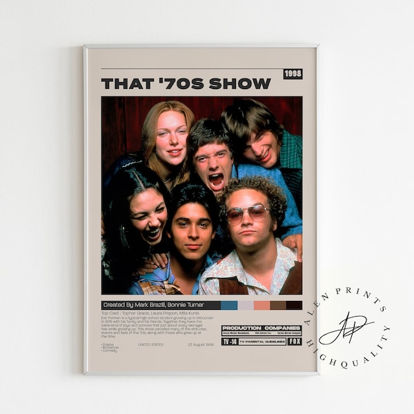 That '70s Show Poster, Mila Kunis, Minimalist Tv Series, Vintage Retro Art Print, Wall Art Print, Mid century modern, Tv Series Poster
