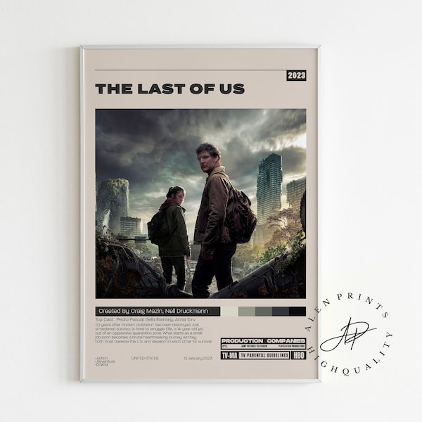 The Last of Us Poster, Craig Mazin, Minimalist Tv Series, Vintage Retro Art Print, Wall Art Print, Mid century modern, Tv Series Poster