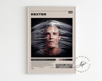 Dexter Poster, James Manos Jr., Minimalist Tv Series, Vintage Retro Art Print, Wall Art Print, Mid century modern, Tv Series Poster