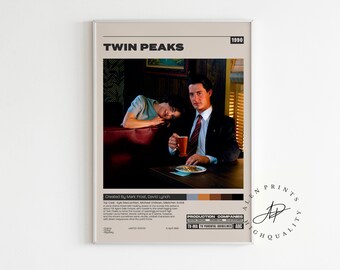 Twin Peaks Poster, Mark Frost, David Lynch,Minimalist Tv Series, Vintage Retro Art Print, Wall Art Print,Mid century modern,Tv Series Poster