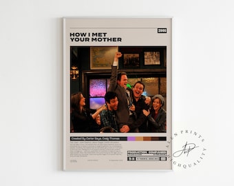 How I Met Your Mother, Retro Tv Series Print, Modern Vintage, Mid Century Modern, Minimalist Tv Series Poster, Tv Series Art, Tv Show Gift