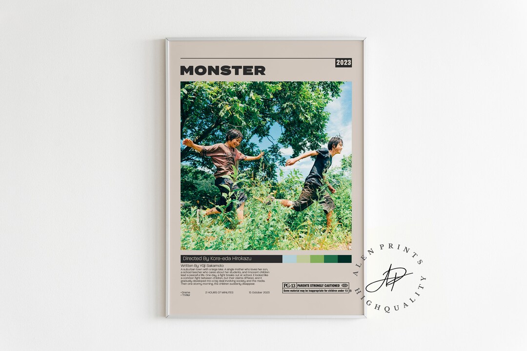 Monster Poster, Kore-eda Hirokazu, Retro Movie Print, Minimalist Movie ...