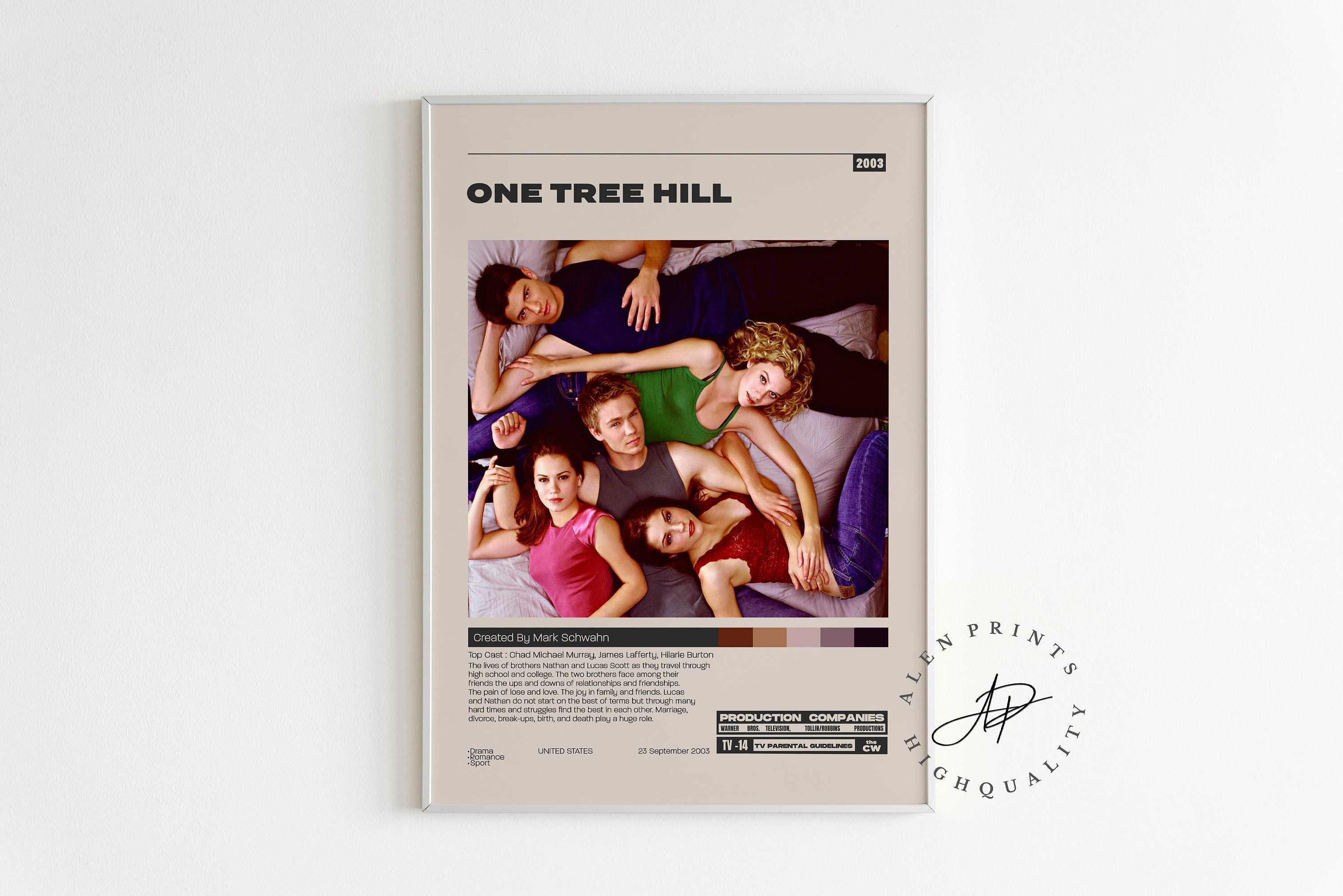 One Tree Hill Poster Mark Schwahn Minimalist Tv Series Etsy