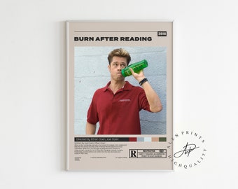 Burn After Reading, Ethan Coen, Joel Coen, Minimalist Movie Poster, Vintage Retro Art Print, Wall Art Print, Home decor, Film Poster