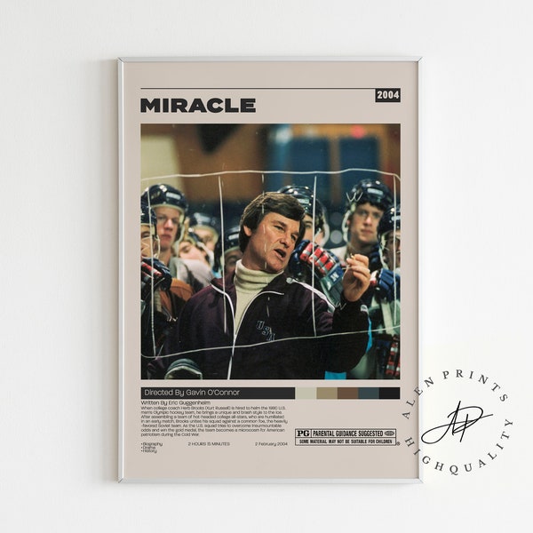 Miracle Poster, Gavin O'Connor, Retro Movie Print, Minimalist Movie Poster, Vintage Retro Art Print, Wall Art Print, Mid century modern