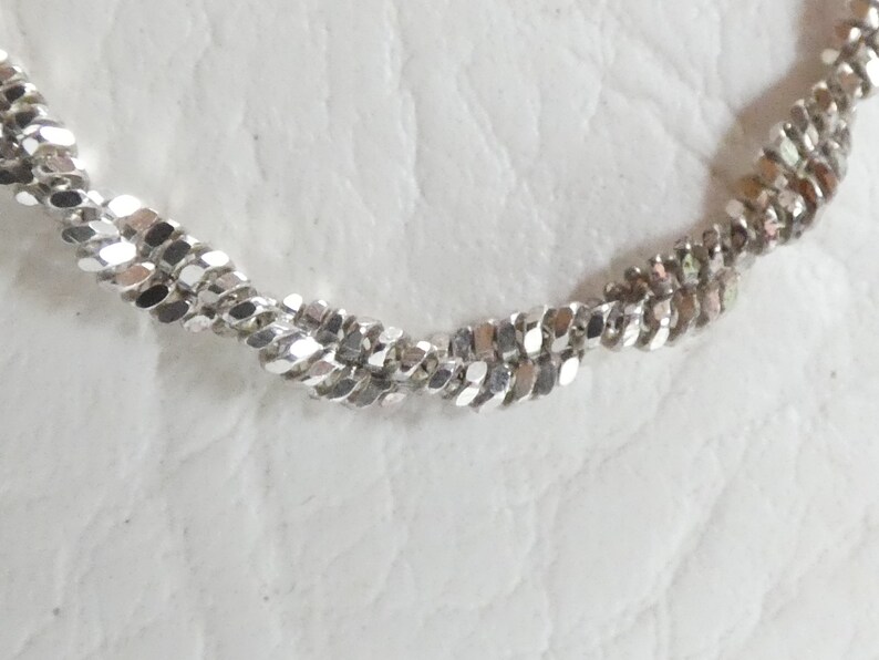 Vintage Sterling Silver Curb Twist Link Necklace Chain Long Etsy