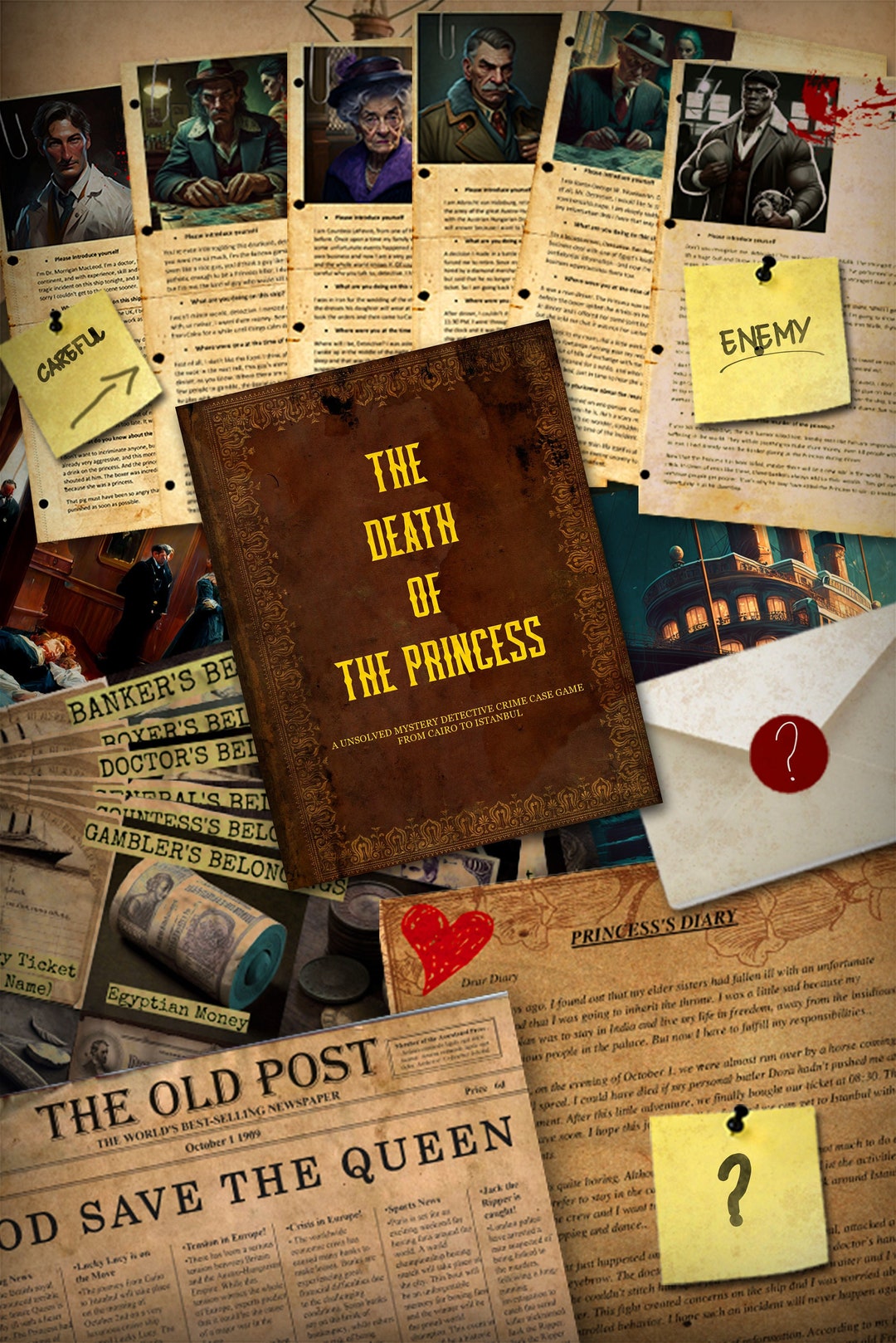 Murder Mystery Detective Game the Death of the Princess Unsolved Crime
