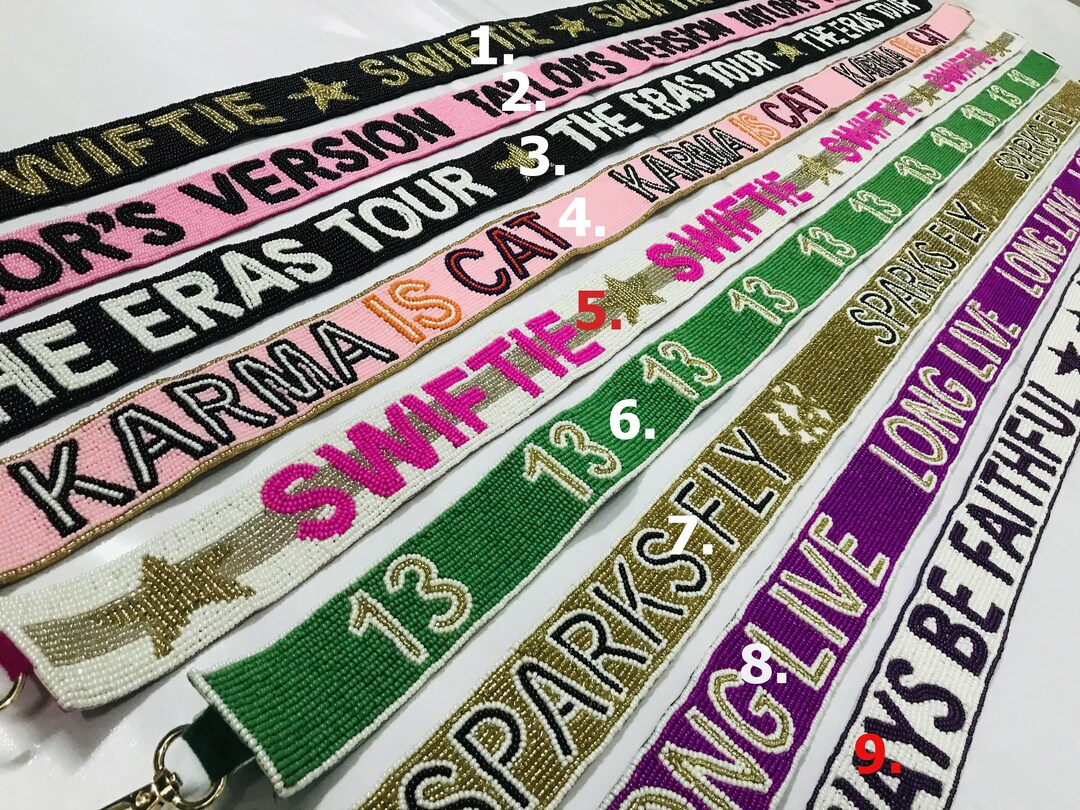 Beaded Clear Purse Strap, Concert Purse Strap, Swiftie Strap, Beads Bag